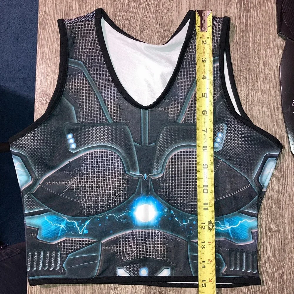 Badinka Futuristic Cyberpunk Mech Robot Crop Tank Top - Picture 5 of 10
